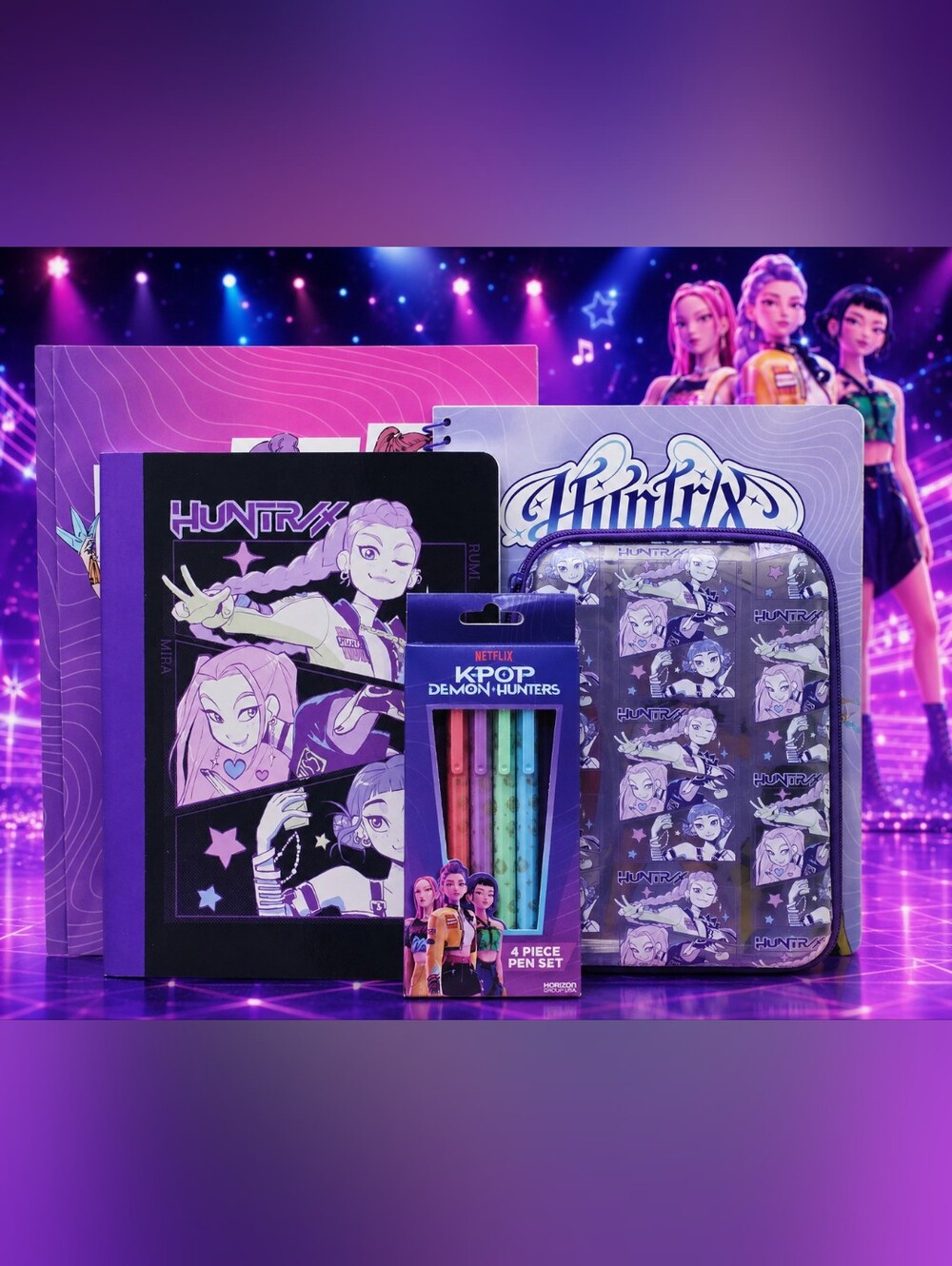 K-POP Demon Hunters School Supplies - (Notebooks, Folder, Pencil Case, Pens)
